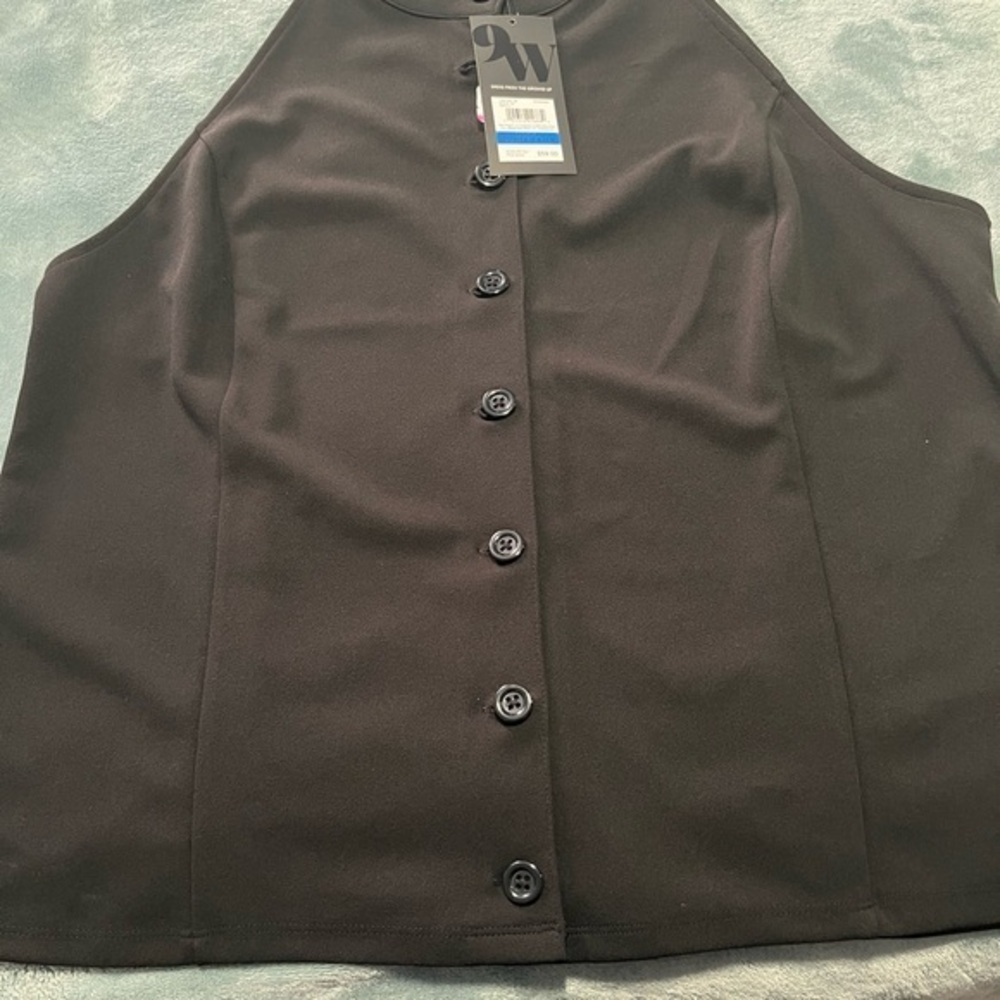 Nine West Classic Black Button-Up Vest